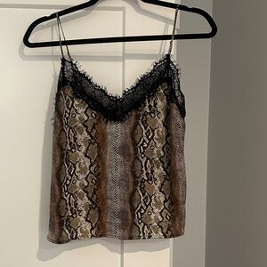 Leith Brown and Black Snake Print Top